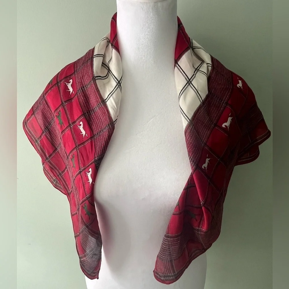 Galerie Francais Red Horse Equestrian Scarf
